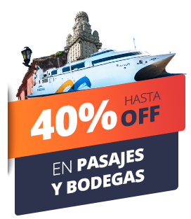 Hasta 40% OFF en Pasajes y Bodegas